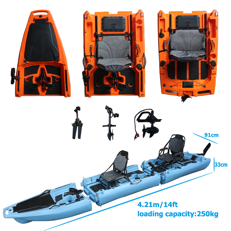 Fishing Kayak Sit On Top - Caiaque de Pedal Desmontável para 2