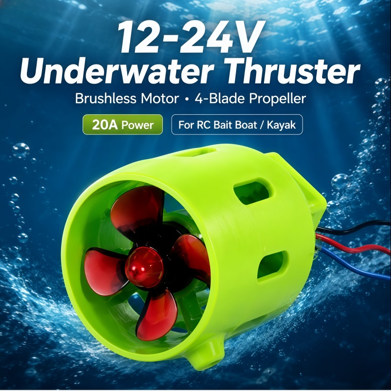Fishing Kayak Trolling Motor - Motor Subaquático Brushless 12-24V 20A com